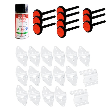 Dura-Lift Garage Door Premium Lube/Roller/Hinge/Bracket Repair/Service Kit w White Powder Coating DLKTU167W